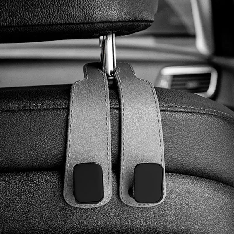 Car Headrest Hooks for Bags – Seat Back Organizer Holder Clips for Auto Storage and Fastening