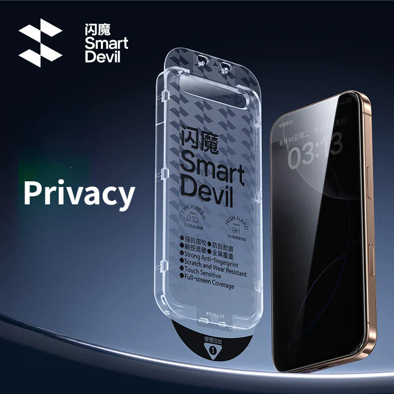 SmartDevil HD Privacy Screen Protector for iPhone 16 Pro/Pro Max – 1/2PCS Tempered Glass Film, No Black Edge