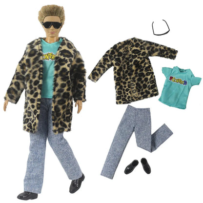 1 Set Woolen Overcoat Outfit for 12-inch Ken Doll – Multiple Styles Doll Clothes