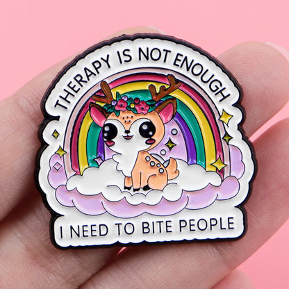 Funny Quotes Deer Enamel Pin – Cute Rainbow Lapel Brooch for Backpack, Clothing & Accessories, Fashion Jewelry Gift