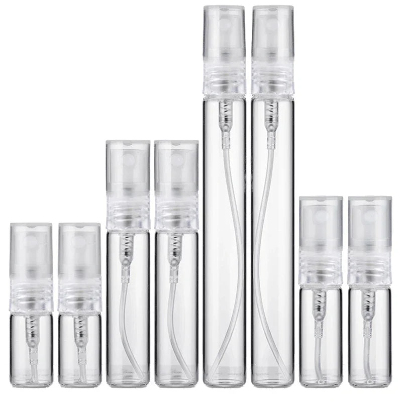 8/16PCS Portable Glass Perfume Bottles — Refillable Spray Atomizer Travel Bottles for Women