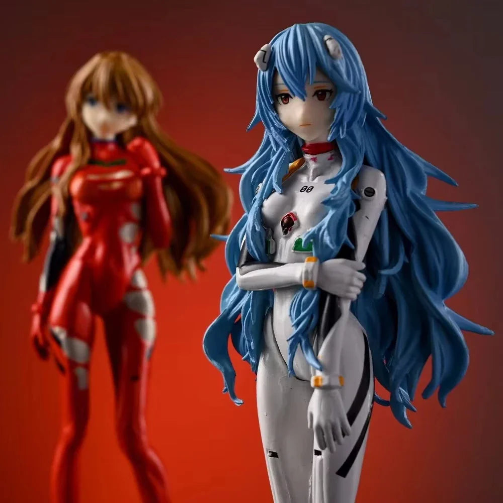18cm NEON GENESIS EVANGELION Ayanami Rei & Asuka Action Figures – PVC Anime Model Figurines for Collection