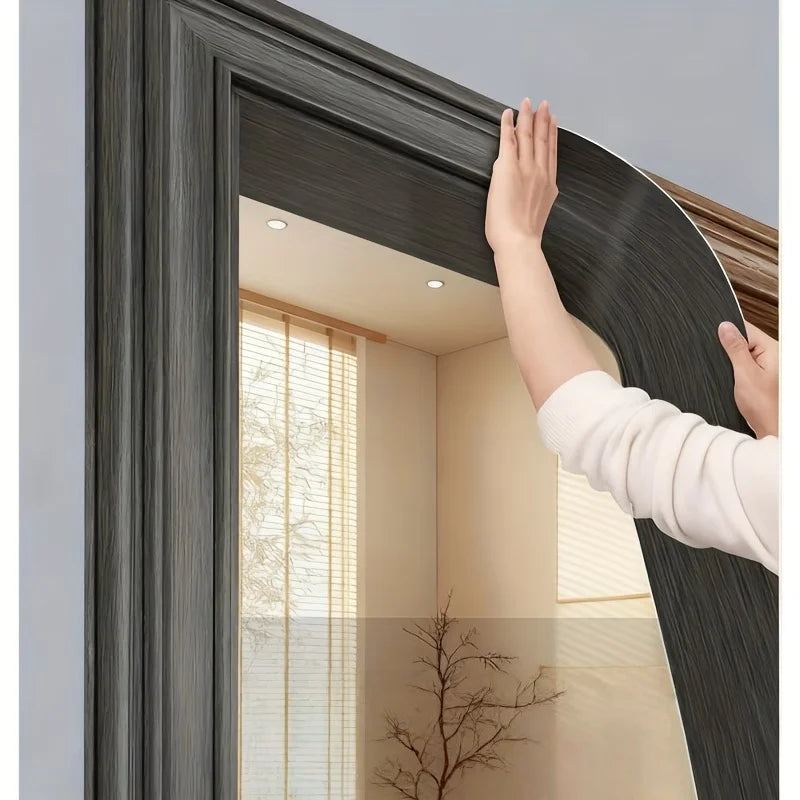 10cm x 5m Thickened Wood Grain Skirting Line – Self-Adhesive Wall Sticker for Living Room & Bedroom Corner Decoration