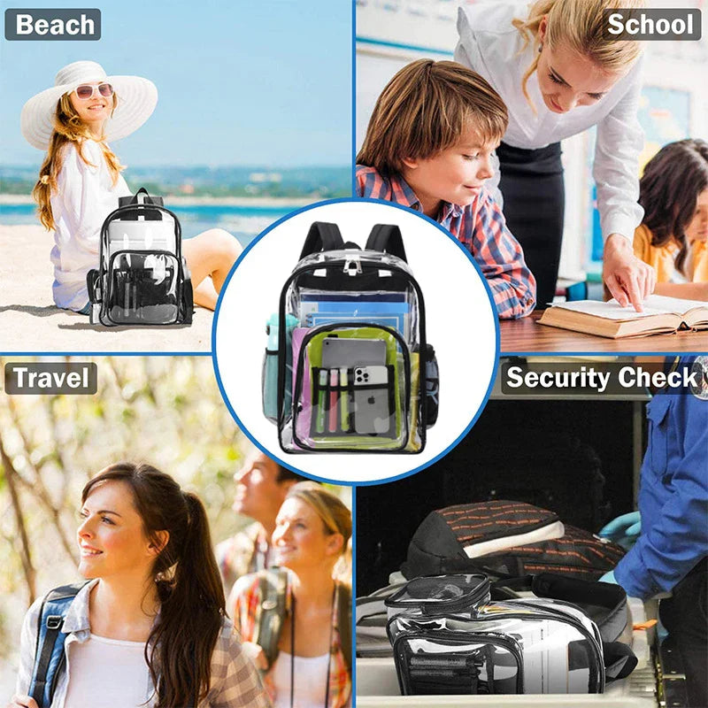 Transparent Shoulder Backpack | Unisex Large Capacity Waterproof Multifunctional Bag for Men & Women