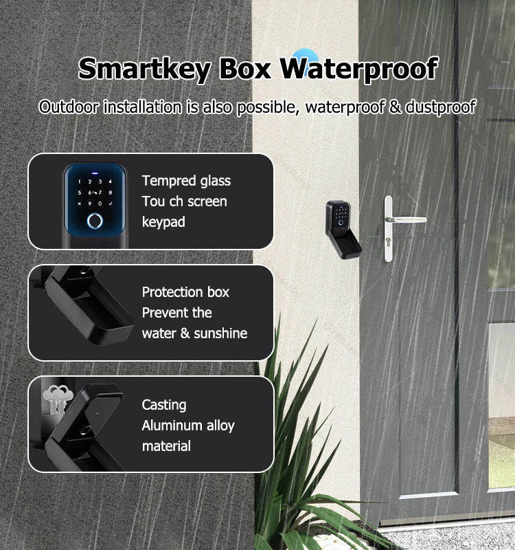 TTlock Smart Key Lock Box – Wireless Digital Code & Bluetooth Key Safe, App-Controlled Electronic Key Box for Home or Host
