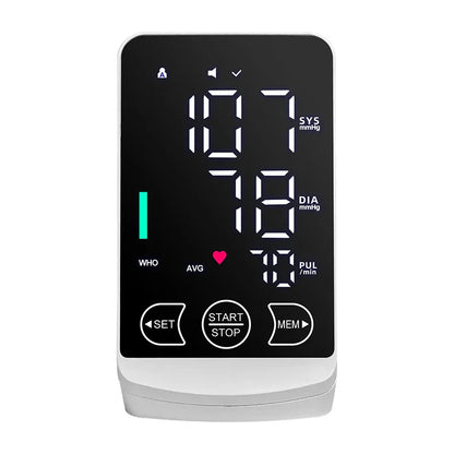 Rechargeable Arm Blood Pressure Monitor – Digital Tensiometer with Large Display & English/Spanish Voice