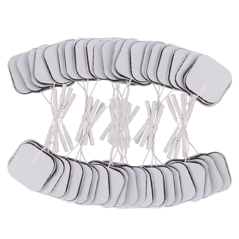 100/50pcs 5x5cm Muscle Stimulator Electrode Pads – Self-Adhesive Non-Woven Replacement for TENS Therapy Machines