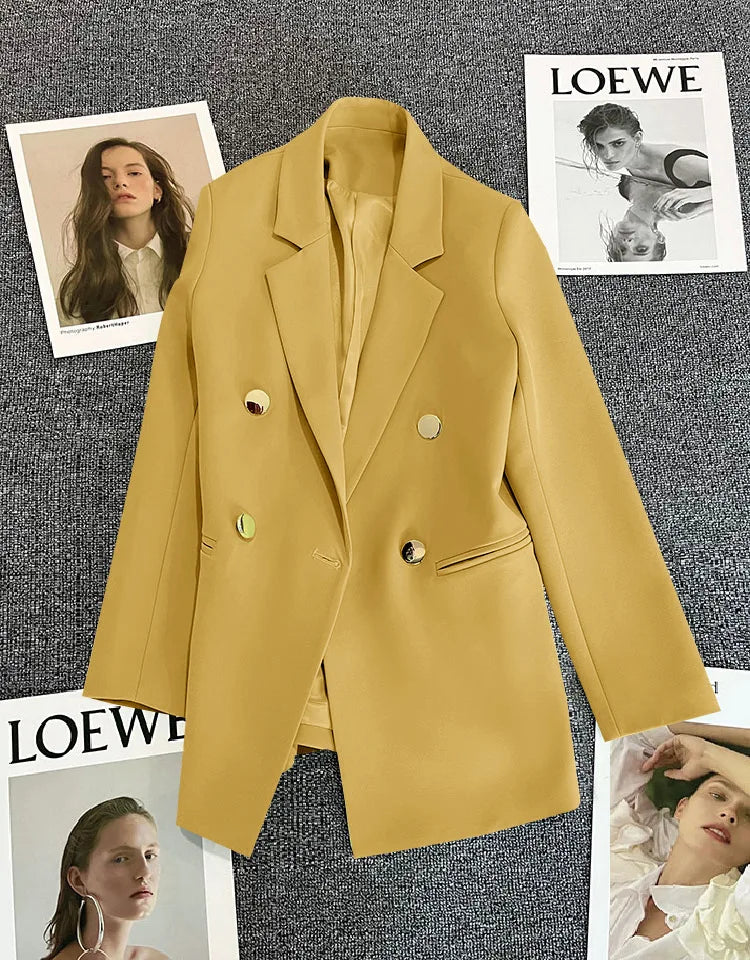 2023 Women's Elegant Single Button Blazer – Slim Fit Long Sleeve Office Jacket for Autumn & Winter
