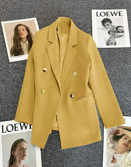 2023 Women's Elegant Single Button Blazer – Slim Fit Long Sleeve Office Jacket for Autumn & Winter