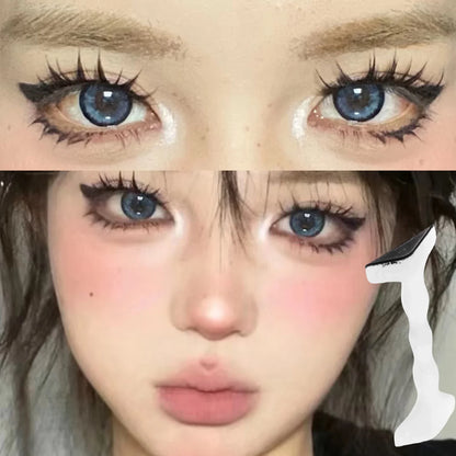 Waterproof Simple Eyeliner Stamp - Long-Lasting Double-Ended Lash Template with Ink, Black Eye Liner for Beginners