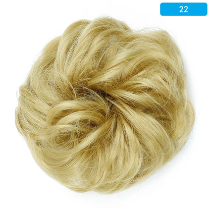 AZQUEEN Messy Bun Hair Extension – Synthetic Curly Wave Chignon Scrunchie, Elastic Band Updo Hairpiece for Women