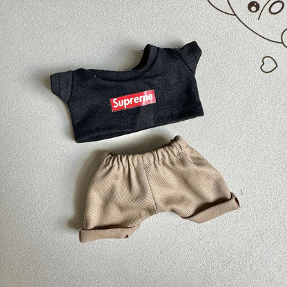 17cm Lovely Labubu Doll Clothes - First & Second Generation Supreme Clothing Set, Multi-Color Outfits