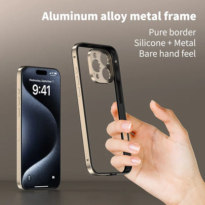 Camera Protection Hybrid Silicone & Aluminum Metal Phone Case for iPhone 16/15/14/13 Pro Max – Better Heat Bumper
