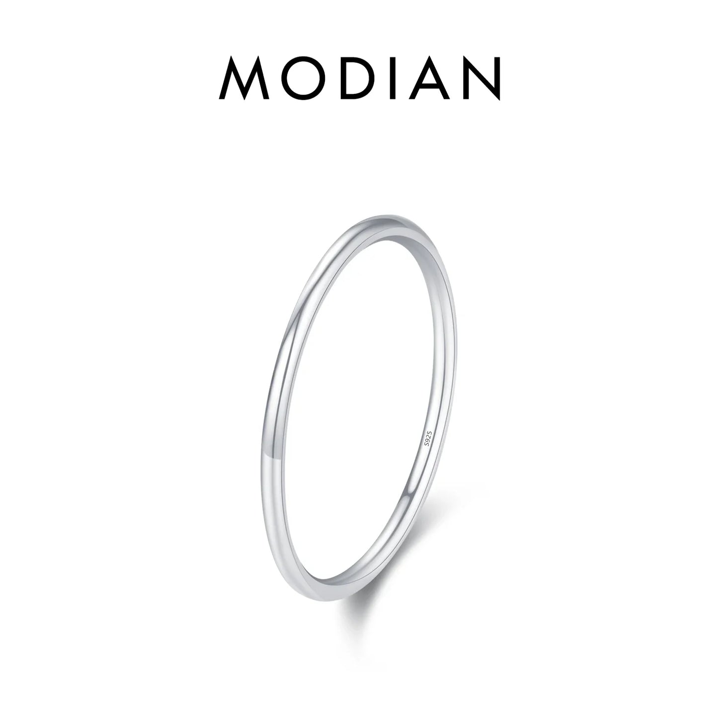 MODIAN 925 Sterling Silver Stackable Ring – Classic Wave Geometric Finger Ring, Fashion Jewelry for Women