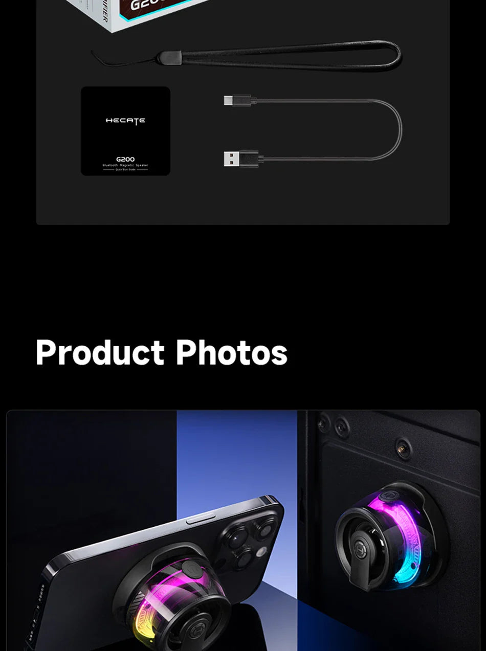 Edifier HECATE G200 Portable Bluetooth Speaker – RGB Lighting, BT5.3 Mini Sound Box with 7-Hour Playback & Phone Holder
