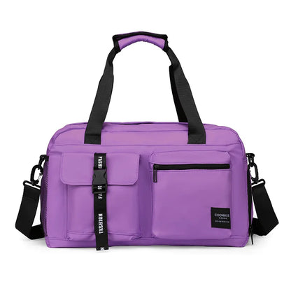 Large Fitness & Sports Duffel Bag – Women’s Gym, Yoga, Swimming Travel Backpack with Dry/Wet Shoes Pocket