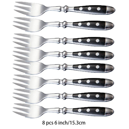 Classic Elegant Stainless Steel Cutlery Set – Fork, Spoon, Knife & Teaspoon Full Dining Steak Dinnerware Collection
