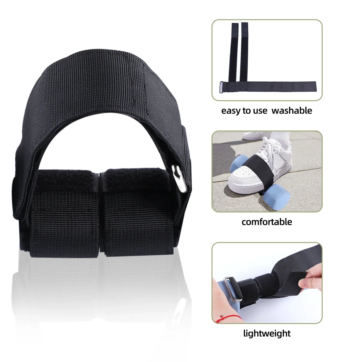 Ankle Weights for Dumbbell Foot Strap Workout - Tibialis Trainer for Knee Raises, Hamstring Lift, Calves, Shins - Fitness Equipment