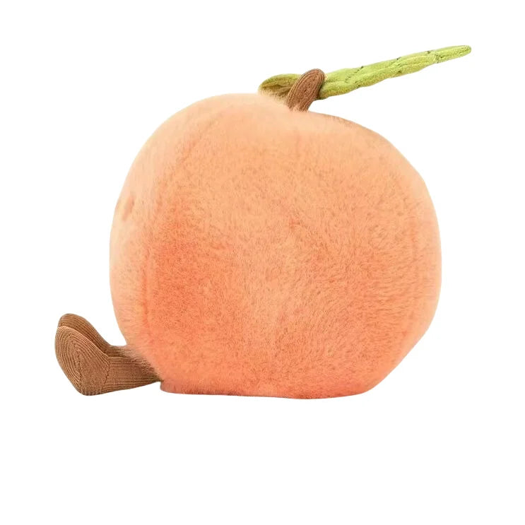 Kawaii Peach with Legs Doll – Smiling Face Fruit Cosplay Cushion, Sofa Decor, Perfect for Kids' Birthday Gifts