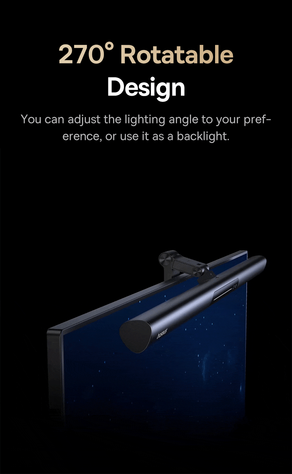 Baseus Magnetic USB Computer Screen Light – Hanging LED Desk Lamp for Monitor, Laptop, and Reading