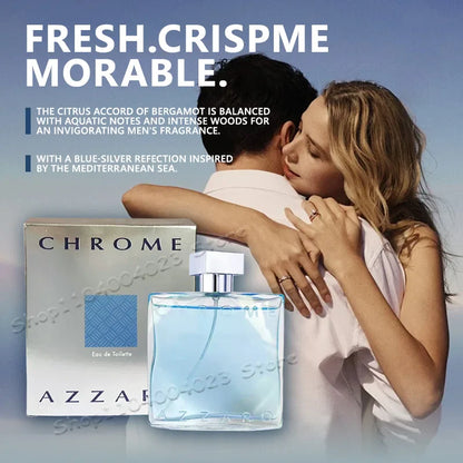 Azzaro Chrome Eau de Toilette 100ml — Fresh Aquatic Citrus Woody Musk Men's Cologne, Luxury Fragrance for Men