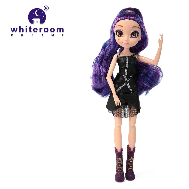 26cm BJD Doll for Girls – Purple Hair Fashion Princess with Big Eyes & Accessories Gift