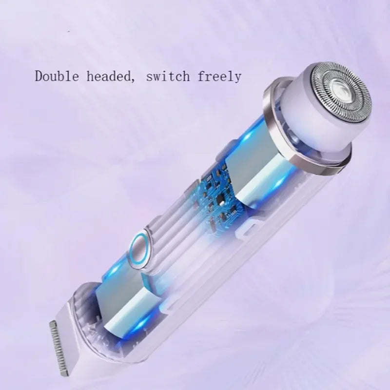 Waterproof Women's 2-in-1 Electric Shaver & Dual-Head Bikini Trimmer — Detachable Wet/Dry Razor