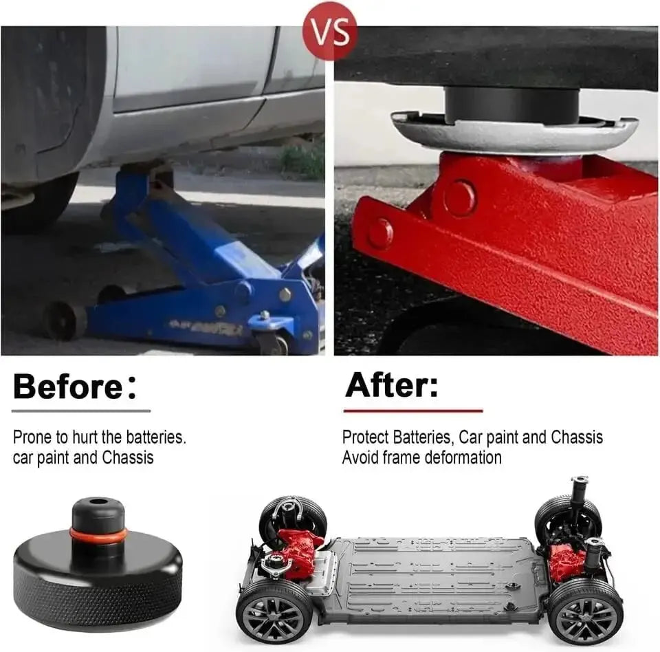Car Rubber Lifting Jack Pad Adapter Tool: 4Pcs with Storage Case - Suitable for Tesla Model 3/S/X - Car Accessories