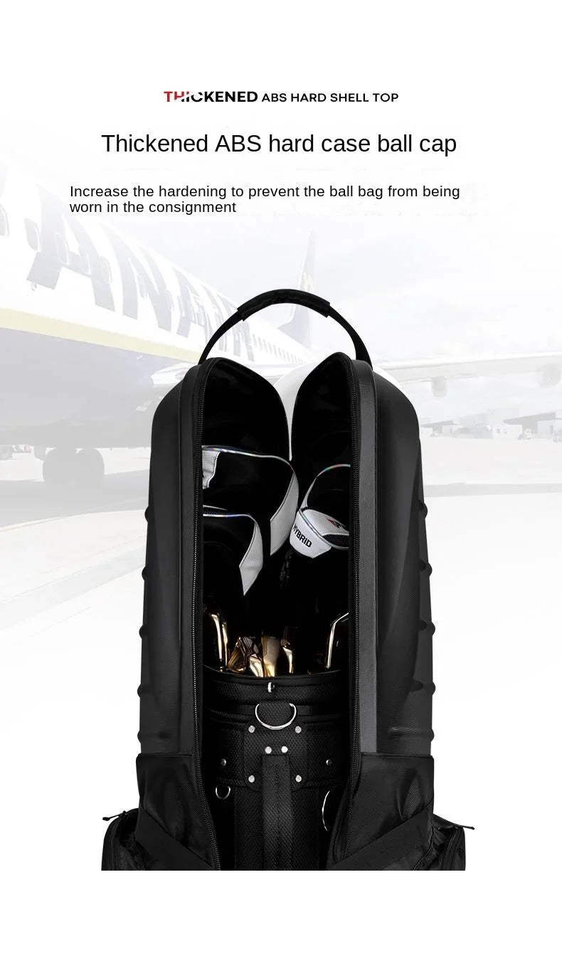 PGM Golf Aviation Bag – Hard Shell Anti-Collision Travel Bag with Roller Skating Belt, Men & Women, HKB014