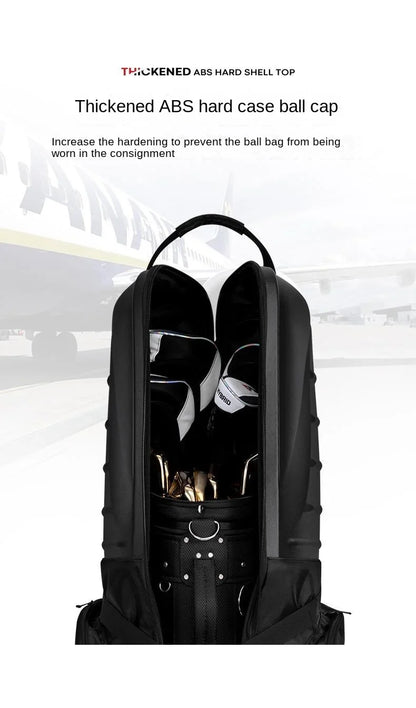 PGM Golf Aviation Bag – Hard Shell Anti-Collision Travel Bag with Roller Skating Belt, Men & Women, HKB014