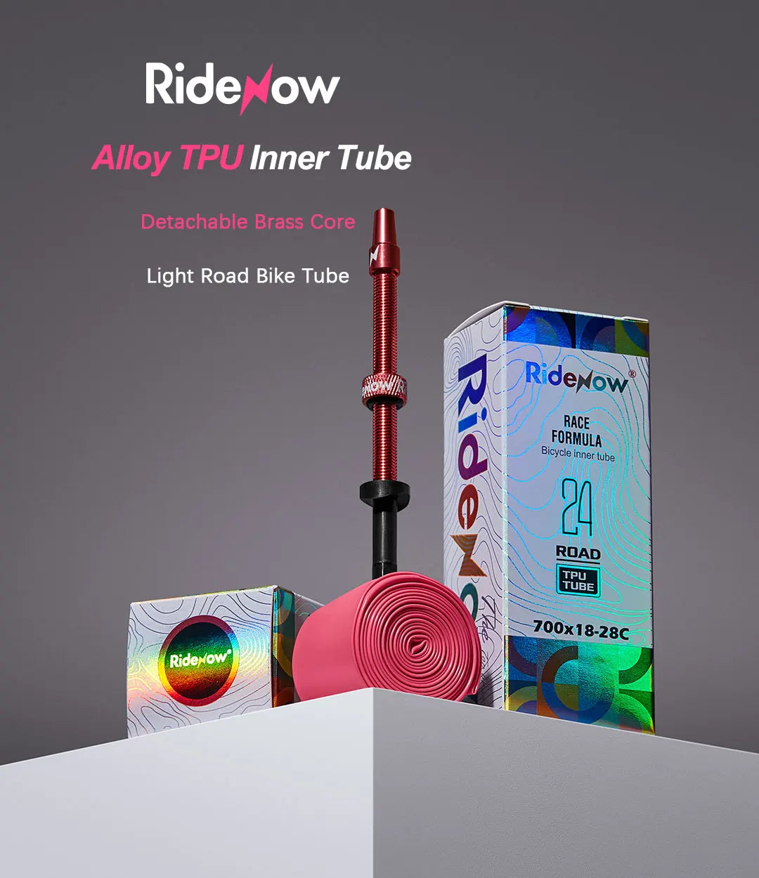 Ridenow Metal Nozzle TPU Inner Tube – External Thread, 700x18-32c Road Bike Inner Tire
