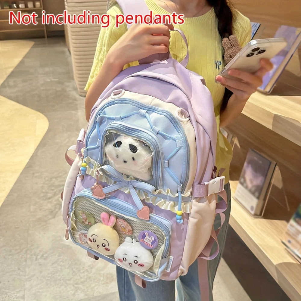 Women’s 2-Piece Backpack Set – Cute Lace Lightweight School Bag, Fashion Back-to-School Bookbag for Girls