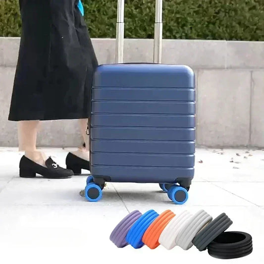 Silicone Caster Wheel Protectors for Luggage - Travel Suitcase Noise-Reducing Wheel Guards, Accessory Covers