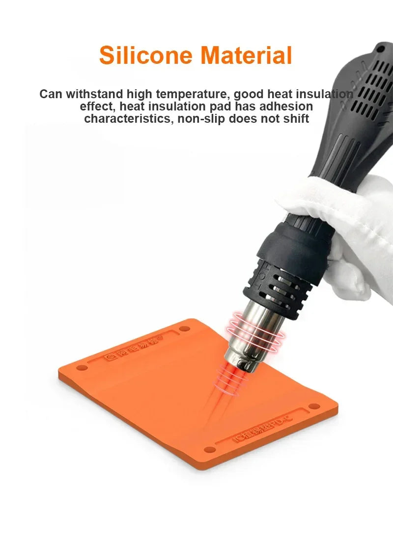 AMAOE PD-C Universal Planting Tin Pad Set – High-Temperature Resistant Insulation Silicone Mat for Mobile Phone Repair