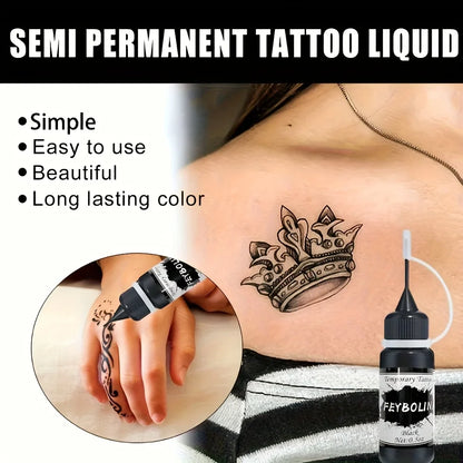 Long-Lasting Black Henna Temporary Tattoo Gel – Multi-Pack Body Art for Festivals, Parties & Role Play (1/3/5pcs)