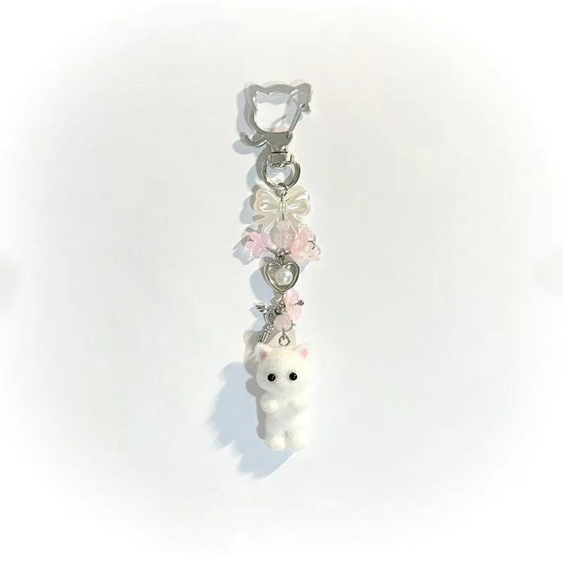 Furry Kitten Keychain — Handmade Y2K Fashion Accessory for Women
