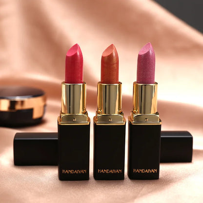 Handaiyan 9 Colors Lipstick – Glitter, Matte, Velvet, Nude, Shimmer, Sexy Red, Long-Lasting, Waterproof Professional Makeup