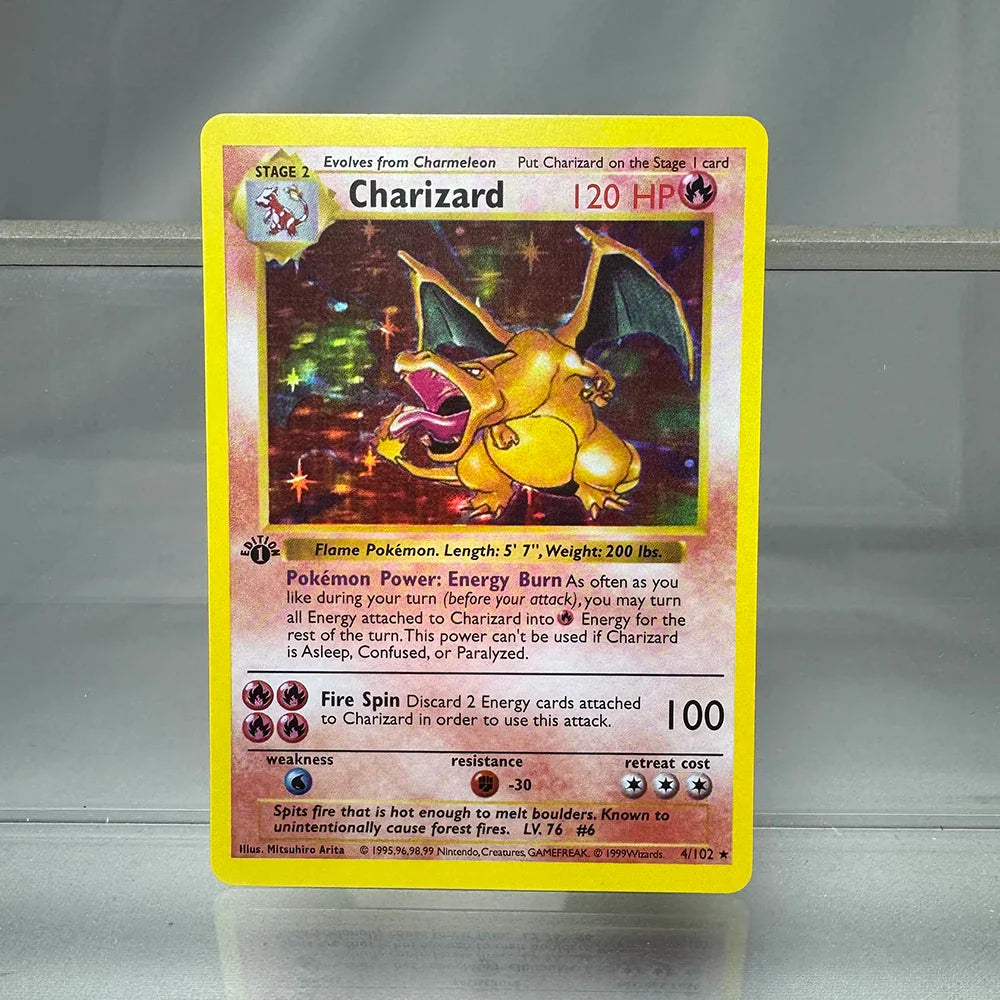 1996 Pokémon 1st Edition Base Set Flash Cards – Shining Charizard, Lugia, Wigglytuff Collection, PTCG Proxy Cards