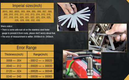 32PCS Stainless Steel Feeler Gauge Set – Portable Durable Gap Gauge with Multiple Specifications for Precision Measurement