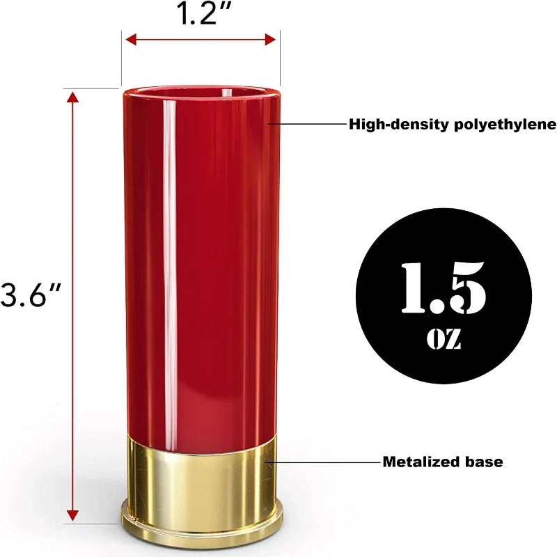 4PCS/Set Shotgun Bullet Shape Shot Glasses: Creative High-Quality Plastic Drinking Cups - Party Drinkware Gift (36ML)
