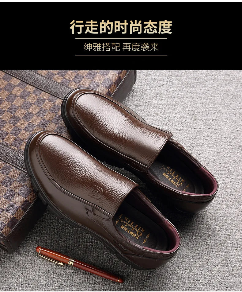 Genuine Leather Handmade Men's Shoes – Casual Loafers, Breathable Slip-On Walking Sneakers for Outdoor Wear
