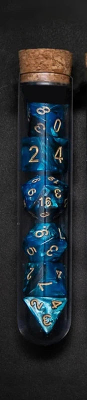 7Pcs Transparent RPG Dice Set - Polyhedral D&D COC Dice with Fantasy Potion Flask for Tabletop Games