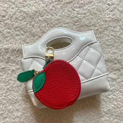 Mini Cherry & Strawberry Coin Purse – Cute PU Leather Keychain Bag for Earphones and Small Storage, Korean Style