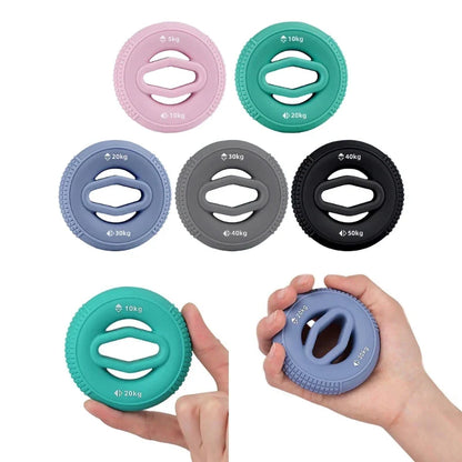 Silicone Hand Grip Strengthener and Finger Exerciser Rings - Forearm and Finger Physical Fitness - 24BD
