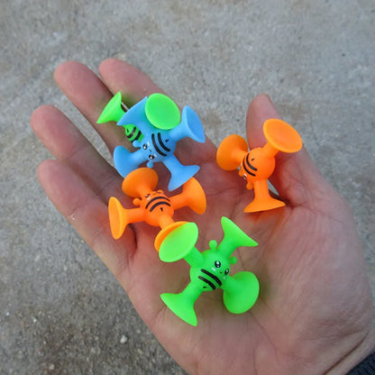 Interactive Bees Suction Cup Toy - Soft Building Blocks Pop Sucker and Dart Set, Perfect Gift for Kids