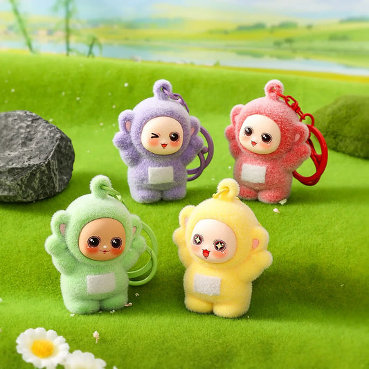 Four-Color Baby Cartoon Keychain Mini Pendant Set Cute Doll Schoolbag Charms Gifts for Kids & Couples