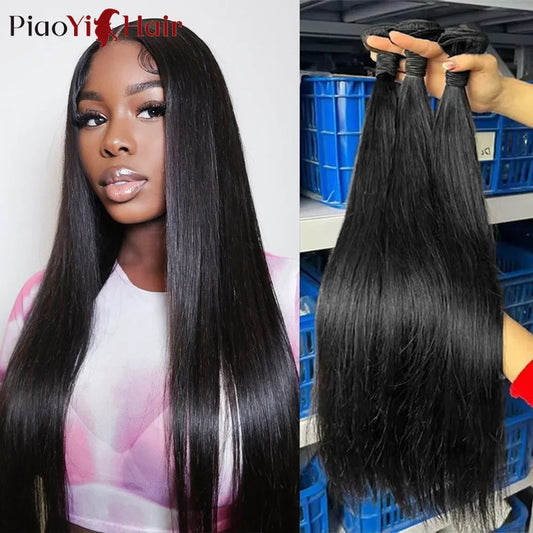 26-40 Inch Straight Human Hair Bundles – Thick Indian Raw Hair, Top Quality Extensions for Women