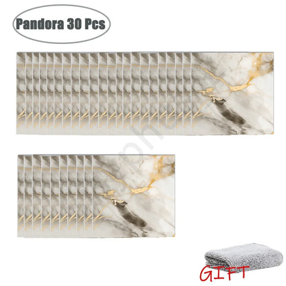 PVC Marble Wall & Floor Stickers - Waterproof Self-Adhesive Tile Decor for Kitchen & Bathroom