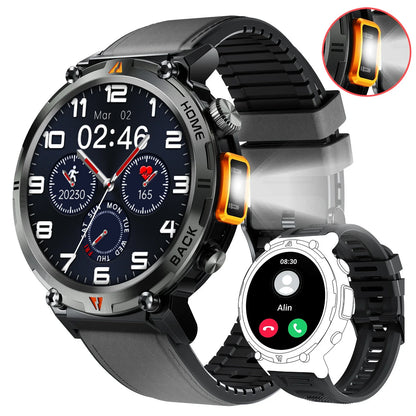 EIGIIS KE3 Smartwatch for Men – 3ATM Waterproof, Bluetooth Call, Health Monitor, Flashlight, 100+ Sports Modes