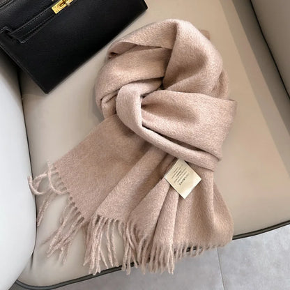 Winter Narrow Wool Scarf – 28 Colors, 100% Wool Solid Color Unisex Scarf for Men & Women, Warm and Cold-Proof